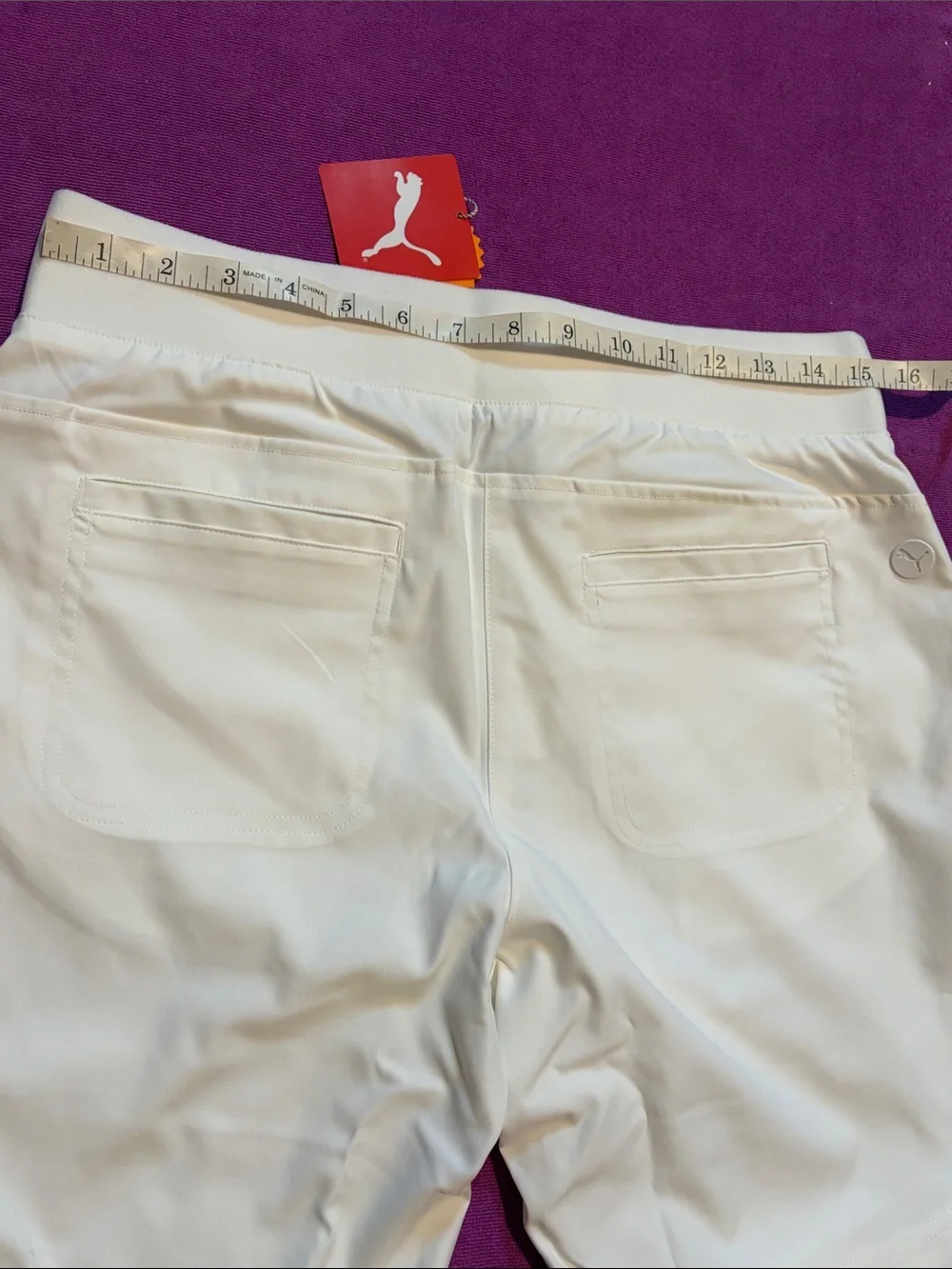 🤍 NWT Puma Women's White 8” Inseam Bermuda/Walking Shorts. Size Medium